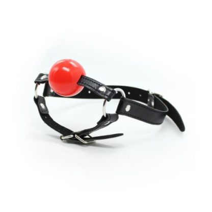 Soft Rubber Faux Leather Chin Harness Silicon Rubber Bondage Ball Gag - Image 2