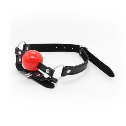 Soft Rubber Faux Leather Chin Harness Silicon Rubber Bondage Ball Gag - Image 3