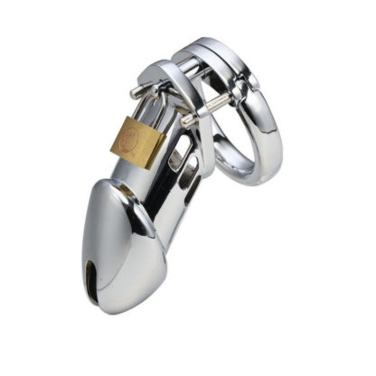 Long Stainless Steel Male Chastity Device Locking Tube Cage