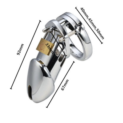 Long Stainless Steel Male Chastity Device Locking Tube Cage - Image 2