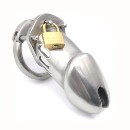 Long Stainless Steel Male Chastity Device Locking Tube Cage - Image 4