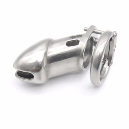 Long Stainless Steel Male Chastity Device Locking Tube Cage - Image 5